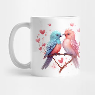 Valentine Kissing Cuckoo Bird Couple Mug